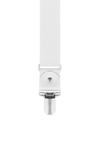 Ayarlanabilir Klipsli Beyaz Çocuk Kemer Pantolon Askısı - 14