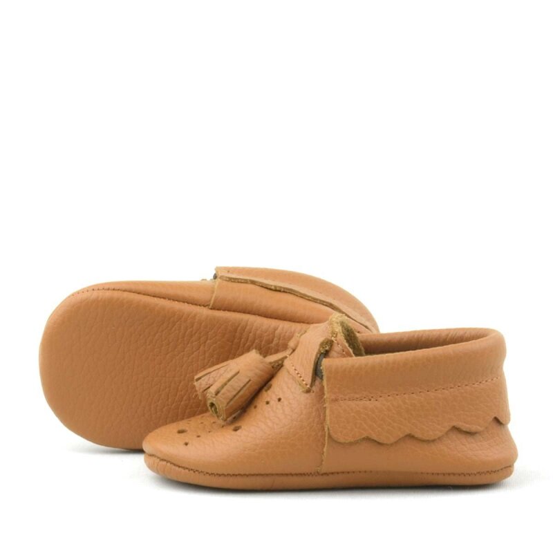 حذاء بيبي بيبا المصنوع من الجلد الطبيعي والمرن والمزين بشراشيب - 6