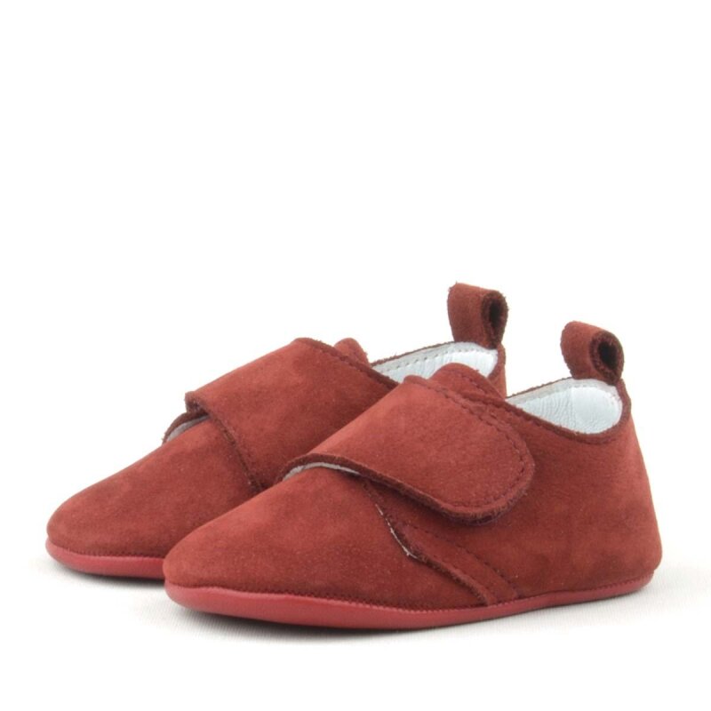 Booba Hakiki Deri Bordo Cırtlı Bebek Patik - 4