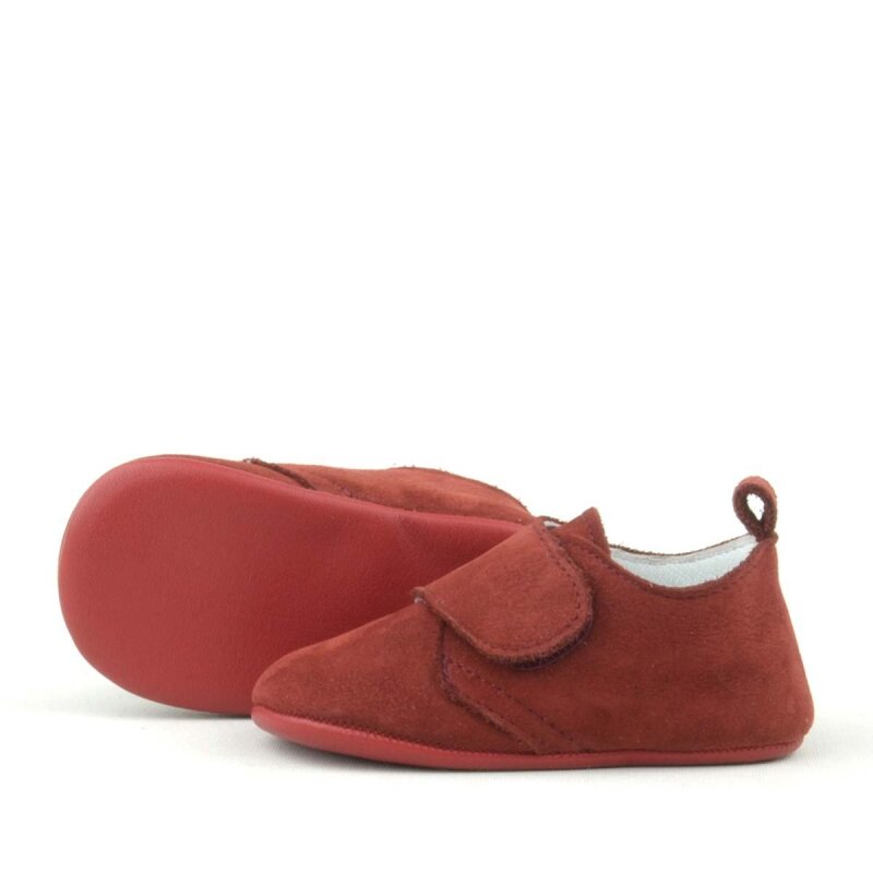 Booba Hakiki Deri Bordo Cırtlı Bebek Patik - 6
