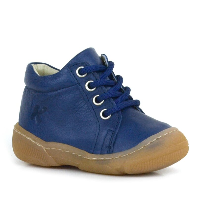 حذاء أطفال أزرق داكن بسحاب من الجلد الطبيعي الناعم تشريحيًا - hapshoe kids