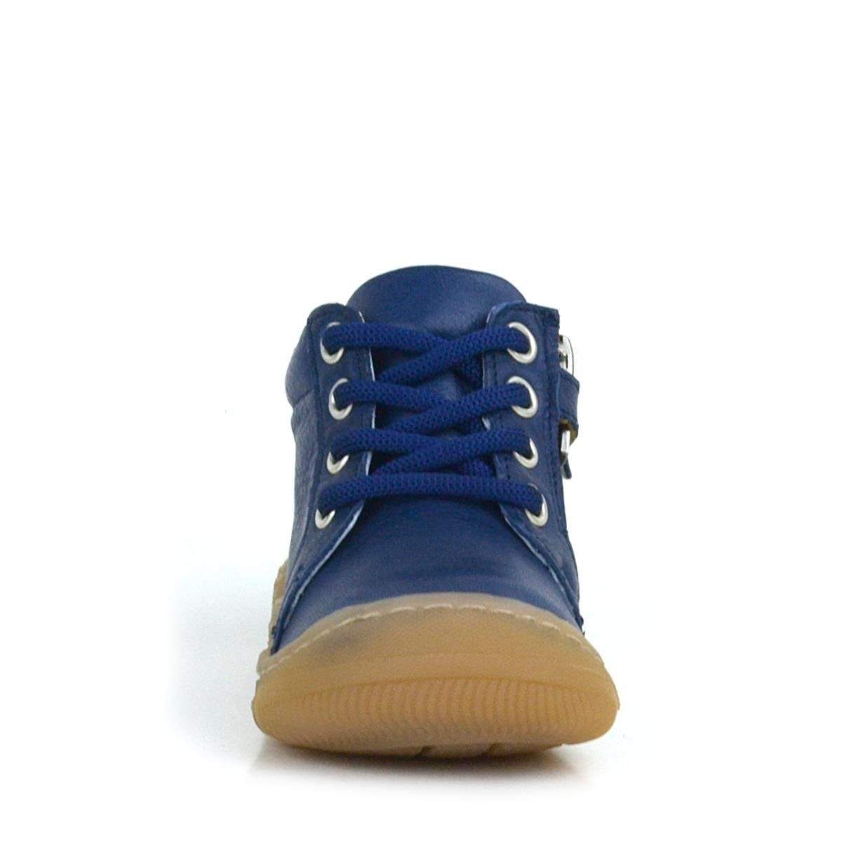 حذاء أطفال أزرق داكن بسحاب من الجلد الطبيعي الناعم تشريحيًا - 4