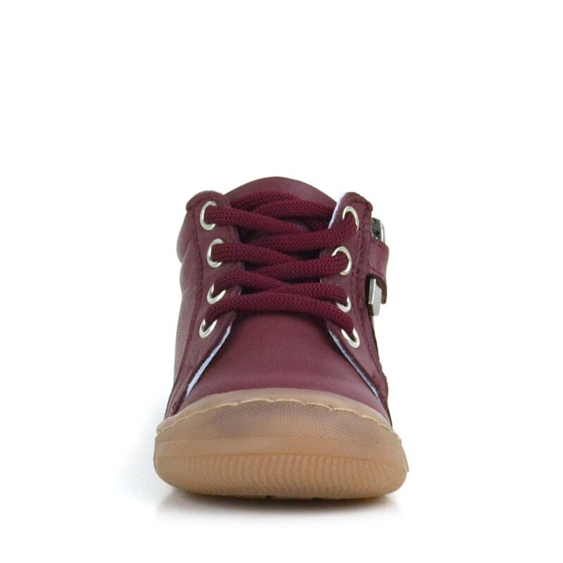 حذاء أطفال بورجوندي بسحاب من الجلد الطبيعي الناعم تشريحيًا - 4