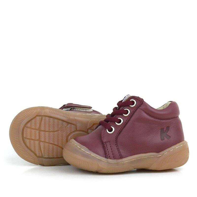 حذاء أطفال بورجوندي بسحاب من الجلد الطبيعي الناعم تشريحيًا - 6