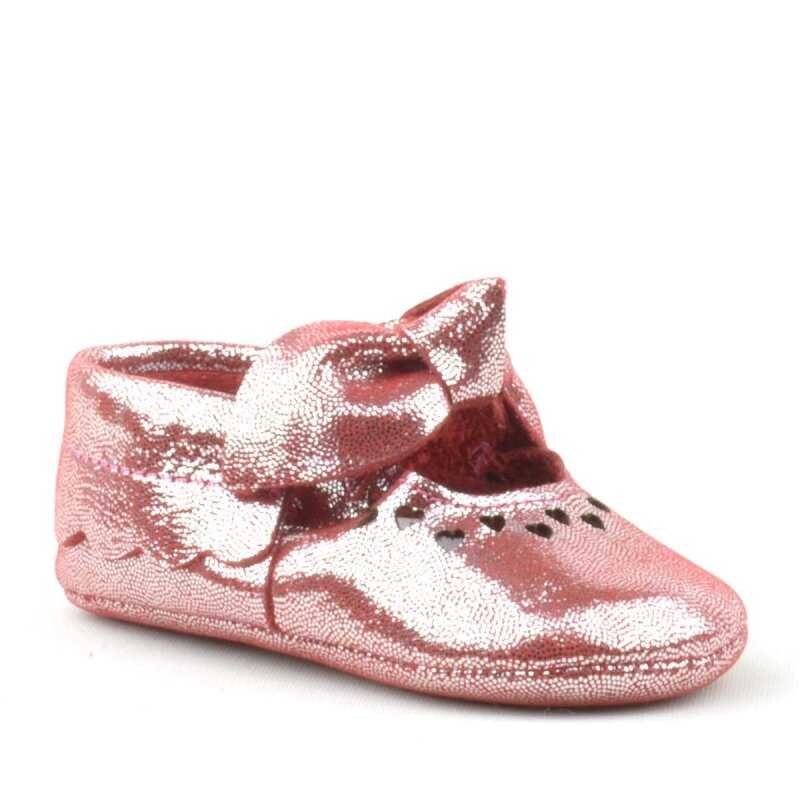 Coco Genuine Leather Red Bow Elasticated Baby Booties - hapshoe kids