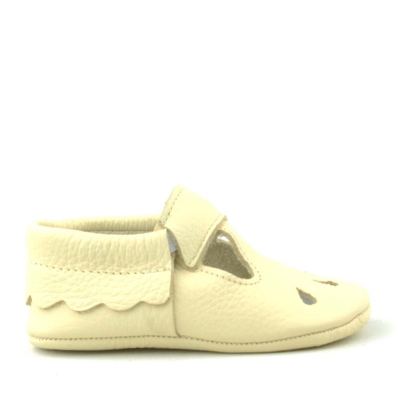 Bubbles Hakiki Deri Bej Lastikli Bebek Patik - 3