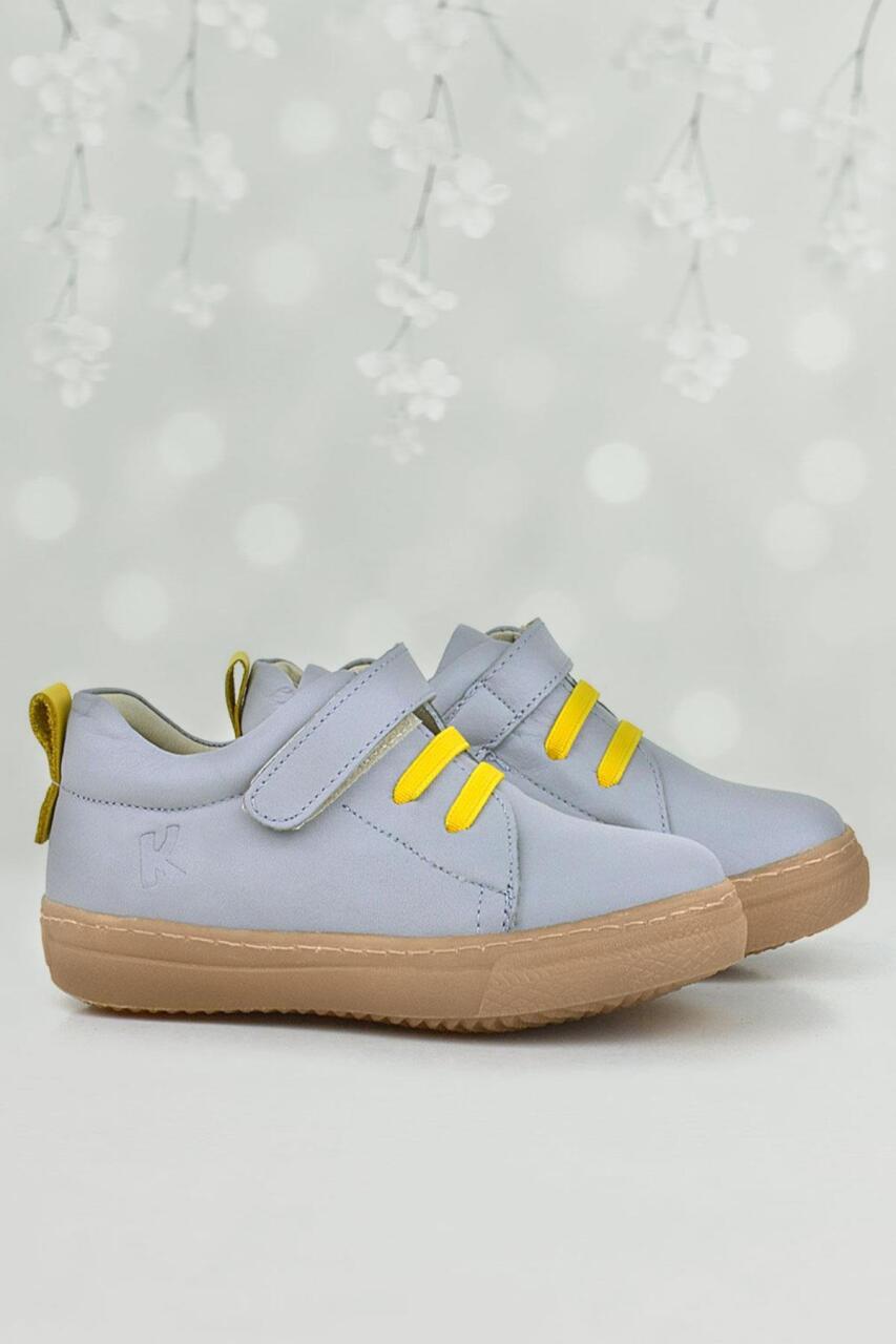 حذاء أطفال تشريحي من الجلد الطبيعي الناعم والمرن بشريط فيلكرو - 1