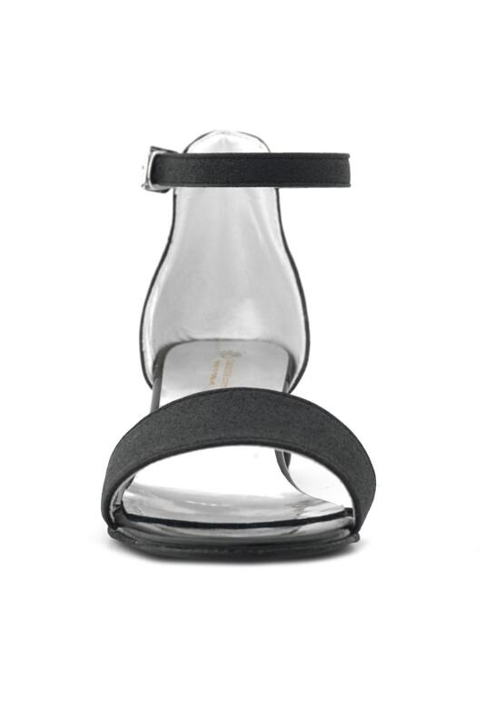 Lilo Simli Siyah Tek Bantlı Kız Çocuk Topuklu Abiye Ayakkabı - 3