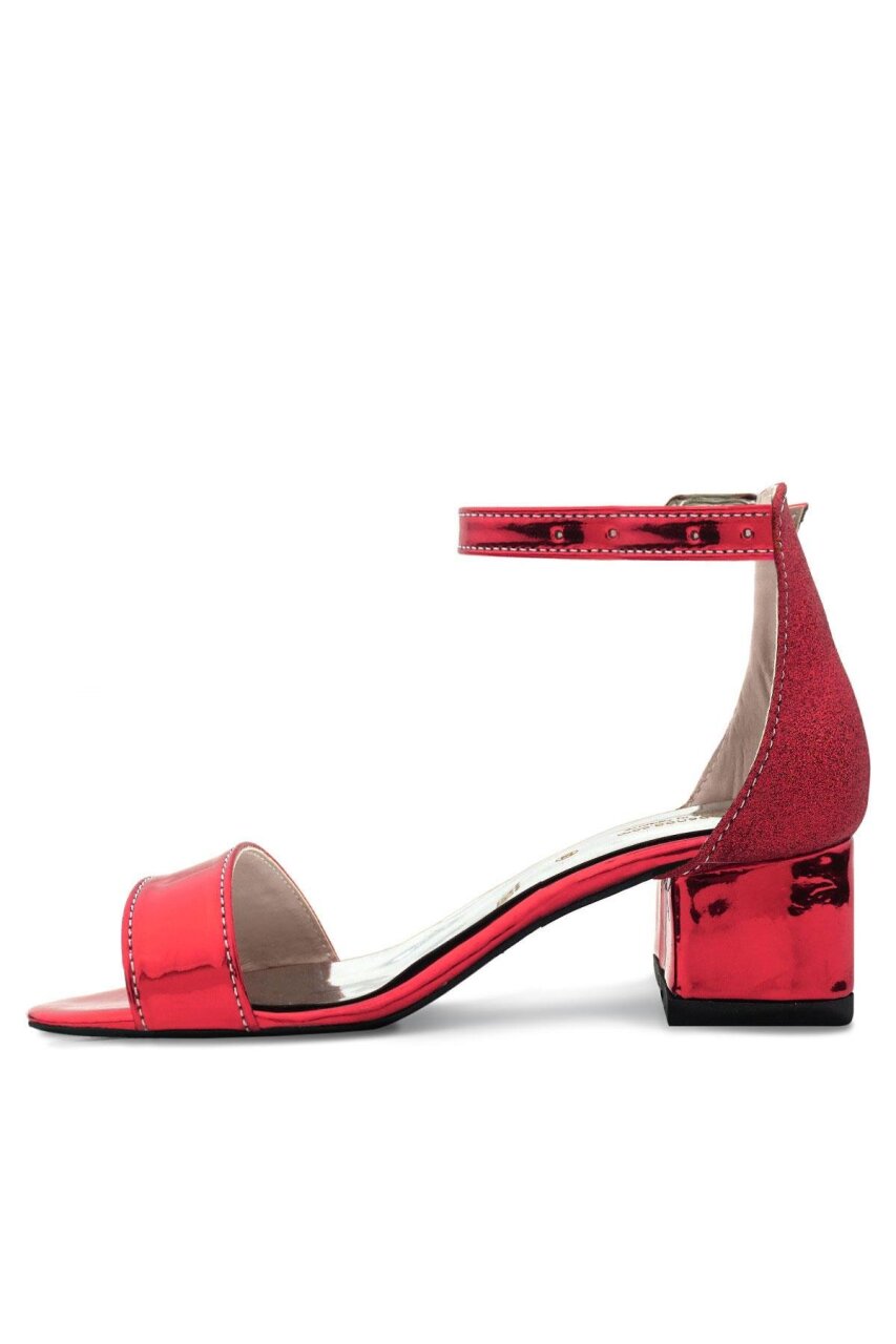 حذاء إلسا الأحمر ذو الكعب السميك للفتيات المسائيات - 3