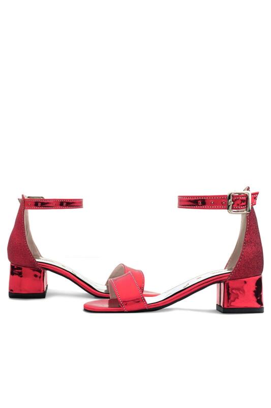 حذاء إلسا الأحمر ذو الكعب السميك للفتيات المسائيات - 6