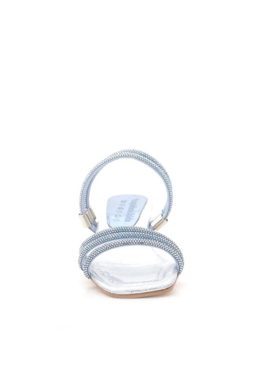 نعال جودي بلو سيلفر ستونيد للبنات بكعب عالٍ - 4