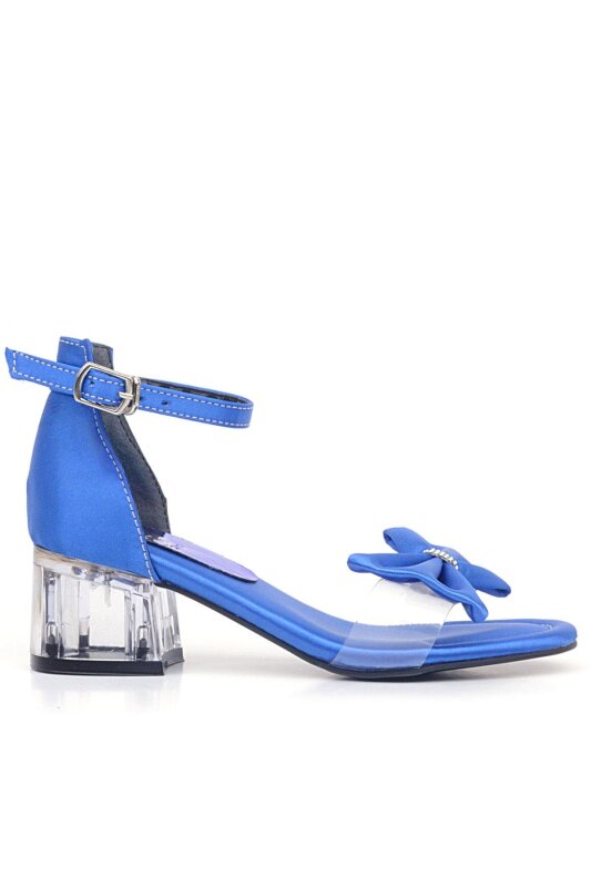 حذاء جيسي ساكس للبنات بكعب عالٍ مزين بشريط ساتان أزرق - 2