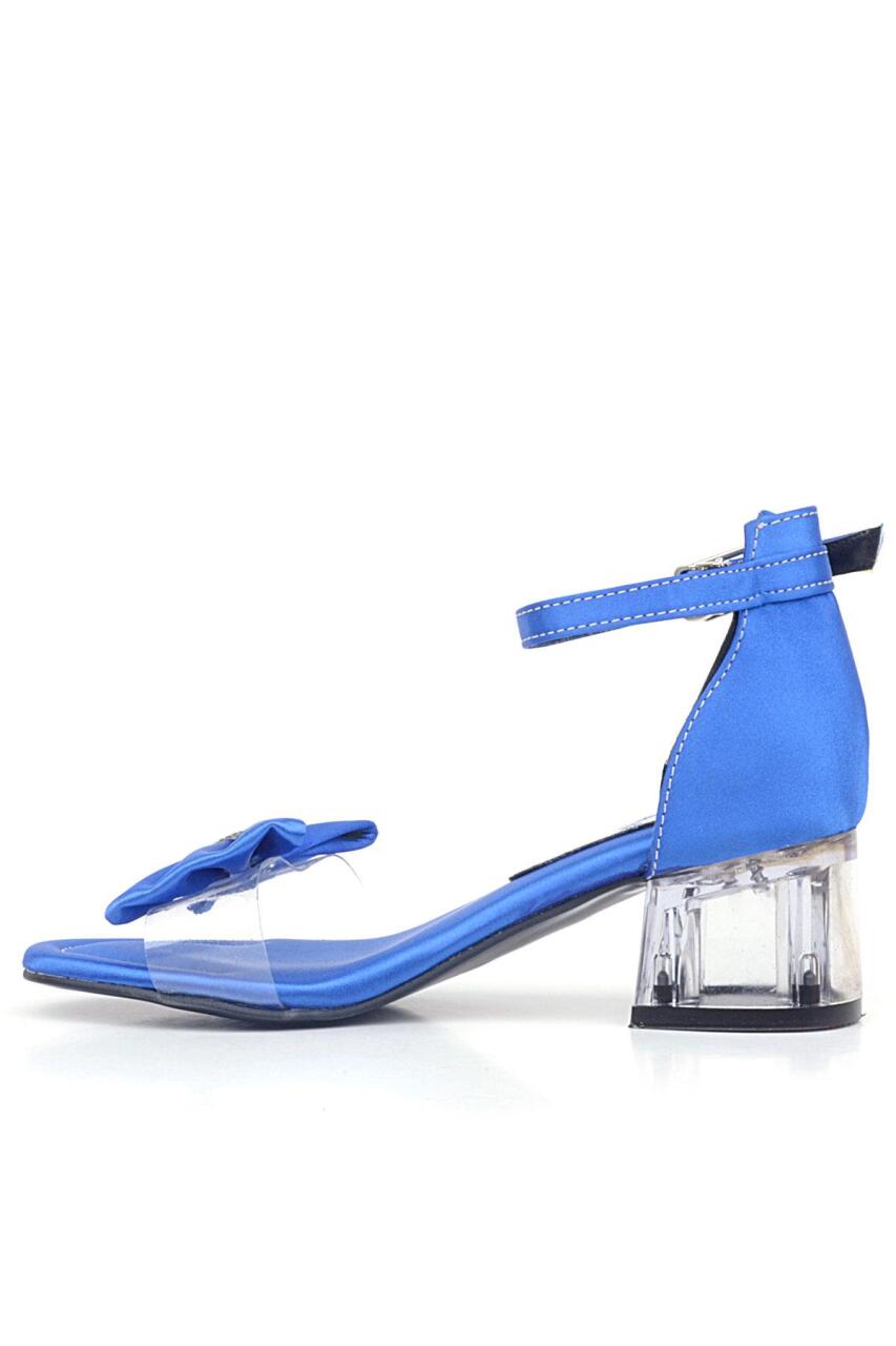 حذاء جيسي ساكس للبنات بكعب عالٍ مزين بشريط ساتان أزرق - 3