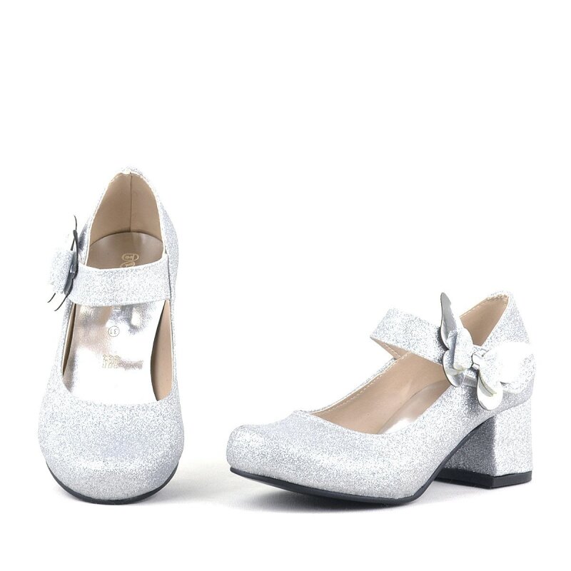 حذاء وينكس سيلفر سباركلينج باترفلاي للبنات بكعب عالٍ - 7