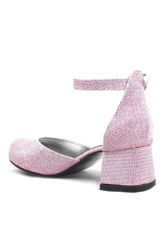 Merida Pink Glittery Chunky Heeled Girls' Shoes - 4