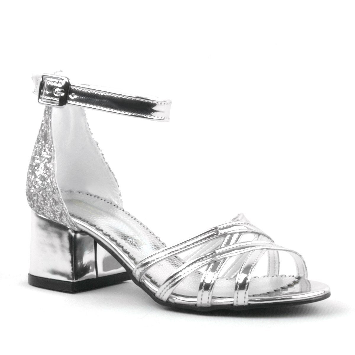 Belle Gümüş Kalın Topuklu Kız Çocuk Abiye Ayakkabı - 2