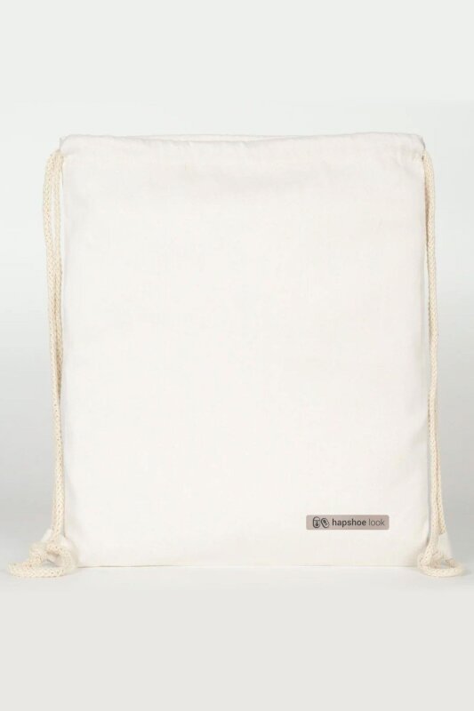 Hapshoe Look Krem 35x40 cm Unisex Ham Bez Büzgülü Ayakkabı Terlik Çantası - 3