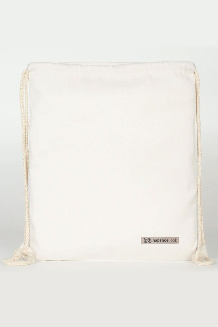 Hapshoe Look Krem 35x40 cm Unisex Ham Bez Büzgülü Ayakkabı Terlik Çantası - 3