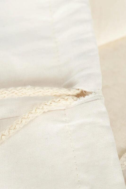 Hapshoe Look Krem 35x40 cm Unisex Ham Bez Büzgülü Ayakkabı Terlik Çantası - 4