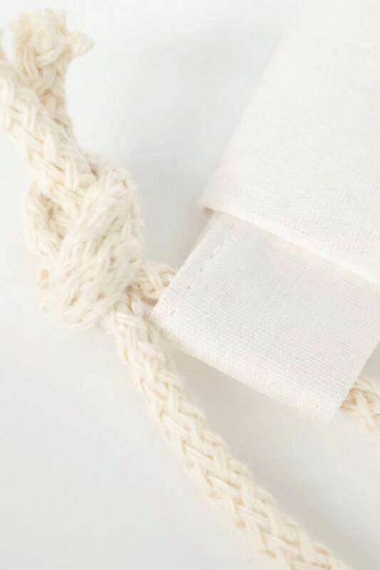 Hapshoe Look Krem 35x40 cm Unisex Ham Bez Büzgülü Ayakkabı Terlik Çantası - 5