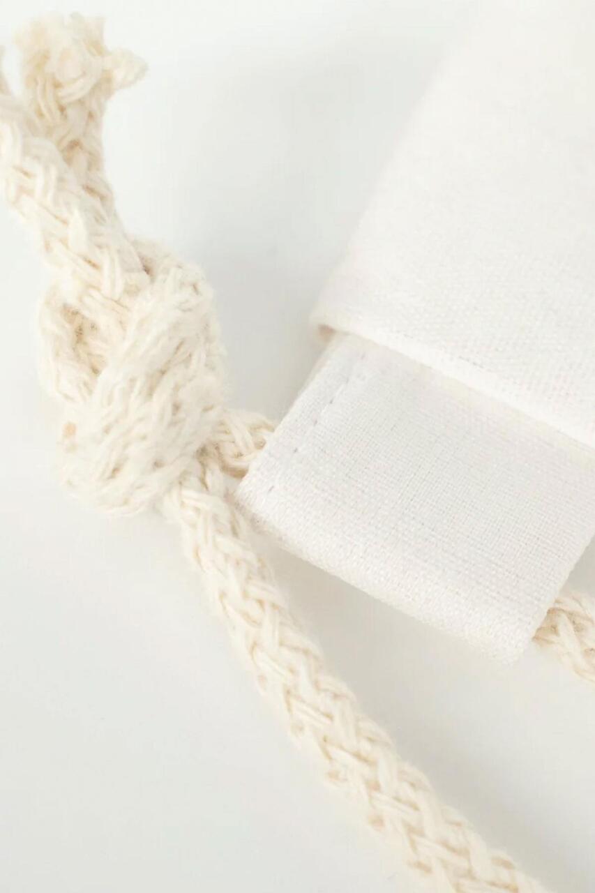 Hapshoe Look Krem 35x40 cm Unisex Ham Bez Büzgülü Ayakkabı Terlik Çantası - 5