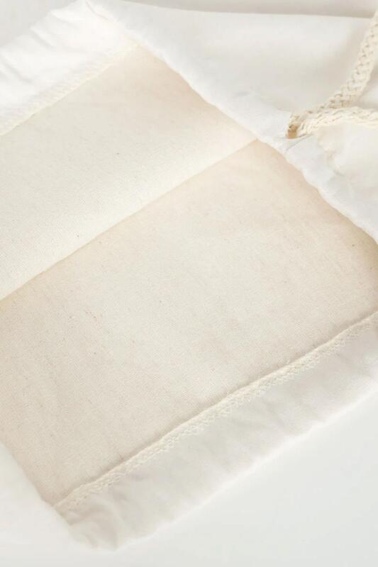 Hapshoe Look Krem 35x40 cm Unisex Ham Bez Büzgülü Ayakkabı Terlik Çantası - 6