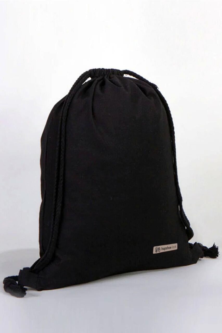 Hapshoe Look Siyah 35x40 cm Unisex Ham Bez Büzgülü Ayakkabı Terlik Çantası - 1