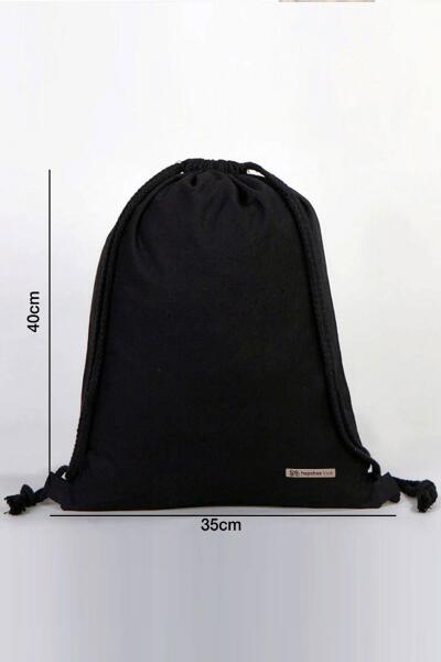 Hapshoe Look Siyah 35x40 cm Unisex Ham Bez Büzgülü Ayakkabı Terlik Çantası - 4
