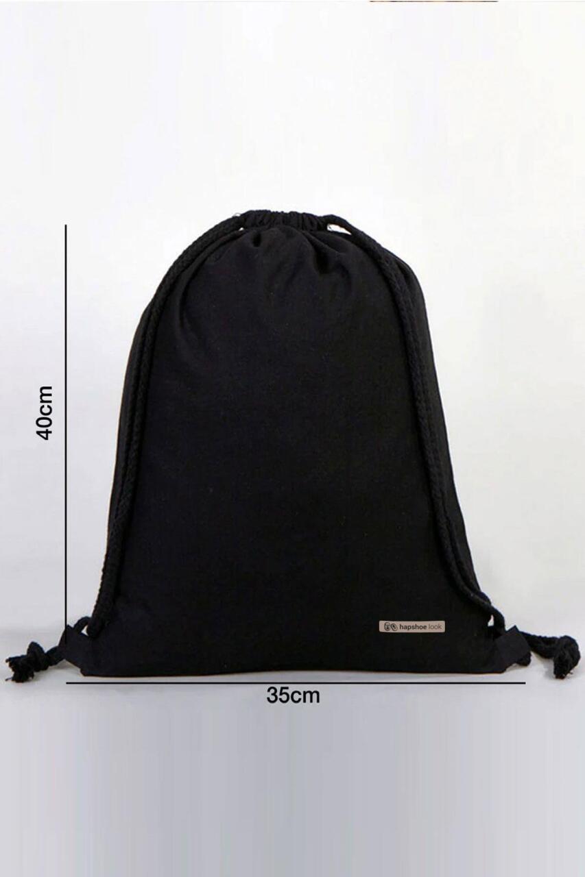 Hapshoe Look Siyah 35x40 cm Unisex Ham Bez Büzgülü Ayakkabı Terlik Çantası - 4