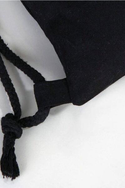 Hapshoe Look Siyah 35x40 cm Unisex Ham Bez Büzgülü Ayakkabı Terlik Çantası - 6