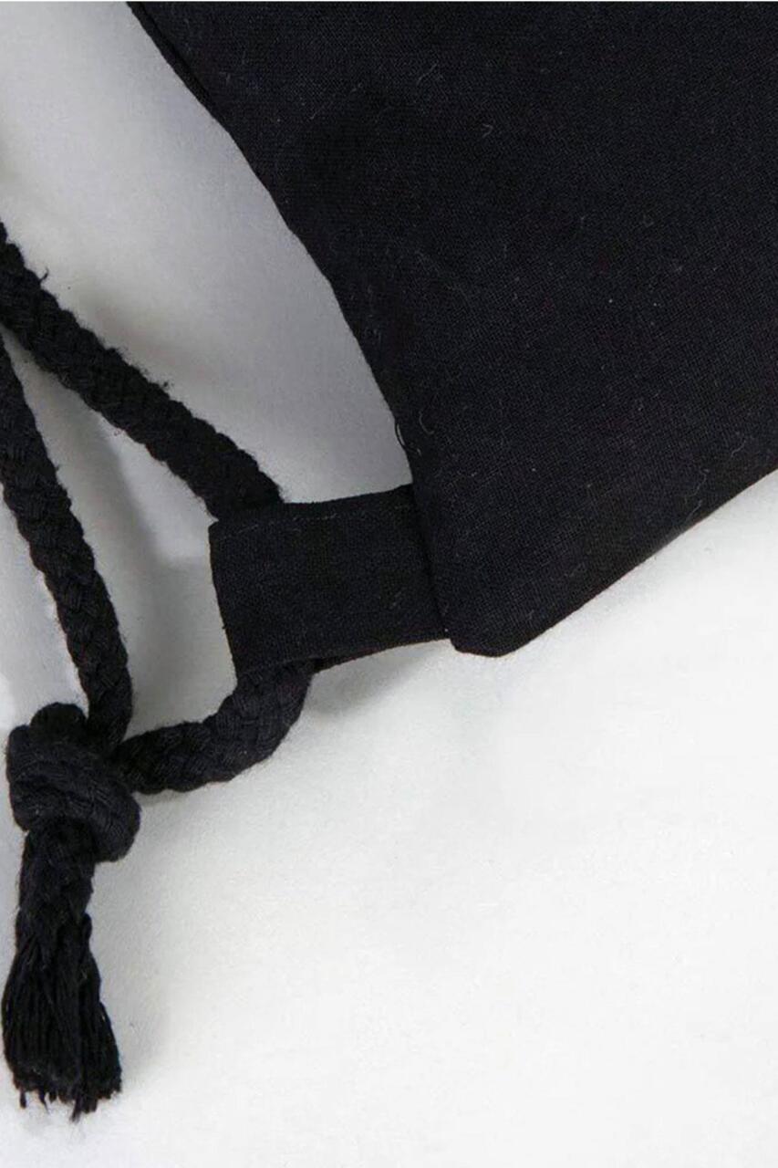 Hapshoe Look Siyah 35x40 cm Unisex Ham Bez Büzgülü Ayakkabı Terlik Çantası - 6