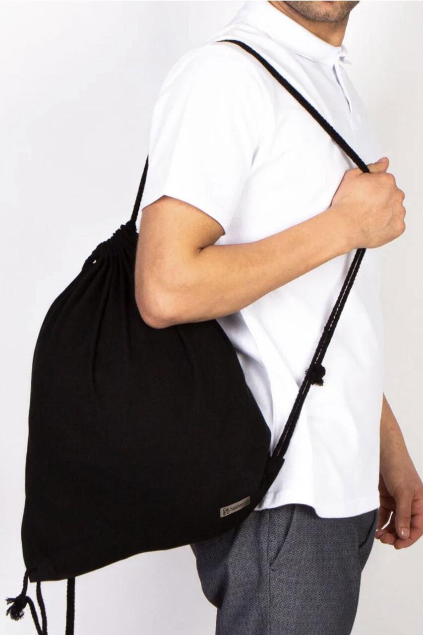 Hapshoe Look Siyah 35x40 cm Unisex Ham Bez Büzgülü Ayakkabı Terlik Çantası - 7