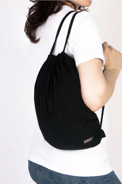 Hapshoe Look Siyah 35x40 cm Unisex Ham Bez Büzgülü Ayakkabı Terlik Çantası - 8