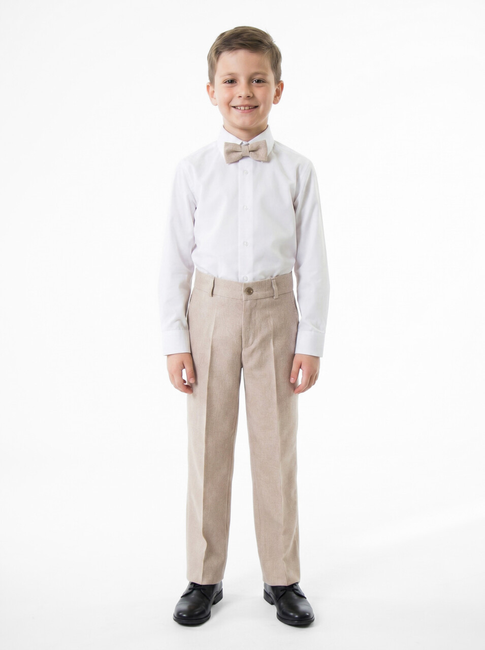 Erkek Çocuk Papiyonlu 4'lü Takım Elbise 1-13 Yaş 133 Bej - 6
