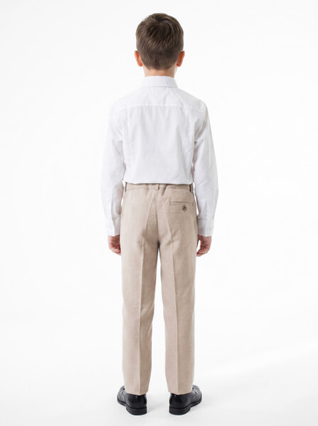 Erkek Çocuk Papiyonlu 4'lü Takım Elbise 1-13 Yaş 133 Bej - 7