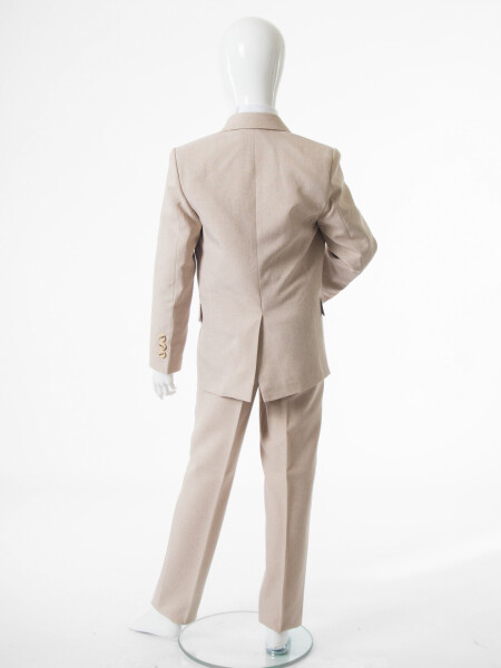 Erkek Çocuk Papiyonlu 4'lü Takım Elbise 1-13 Yaş 133 Bej - 9