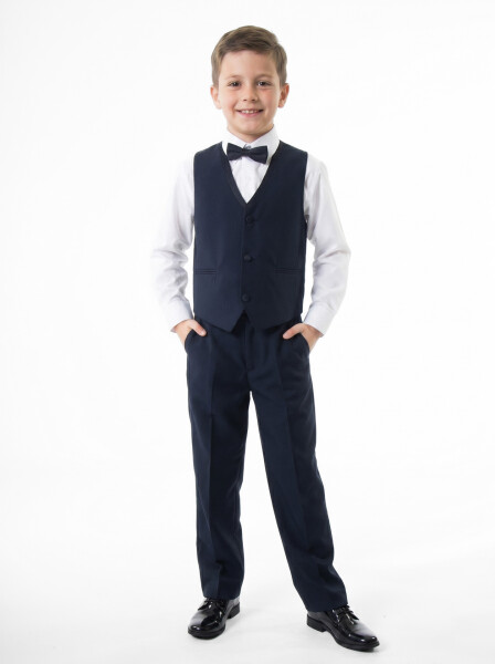 Erkek Çocuk Papiyonlu 4'lü Takım Elbise 1-13 Yaş 98 Lacivert - 4