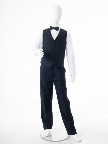 Erkek Çocuk Papiyonlu 4'lü Takım Elbise 1-13 Yaş 98 Lacivert - 10