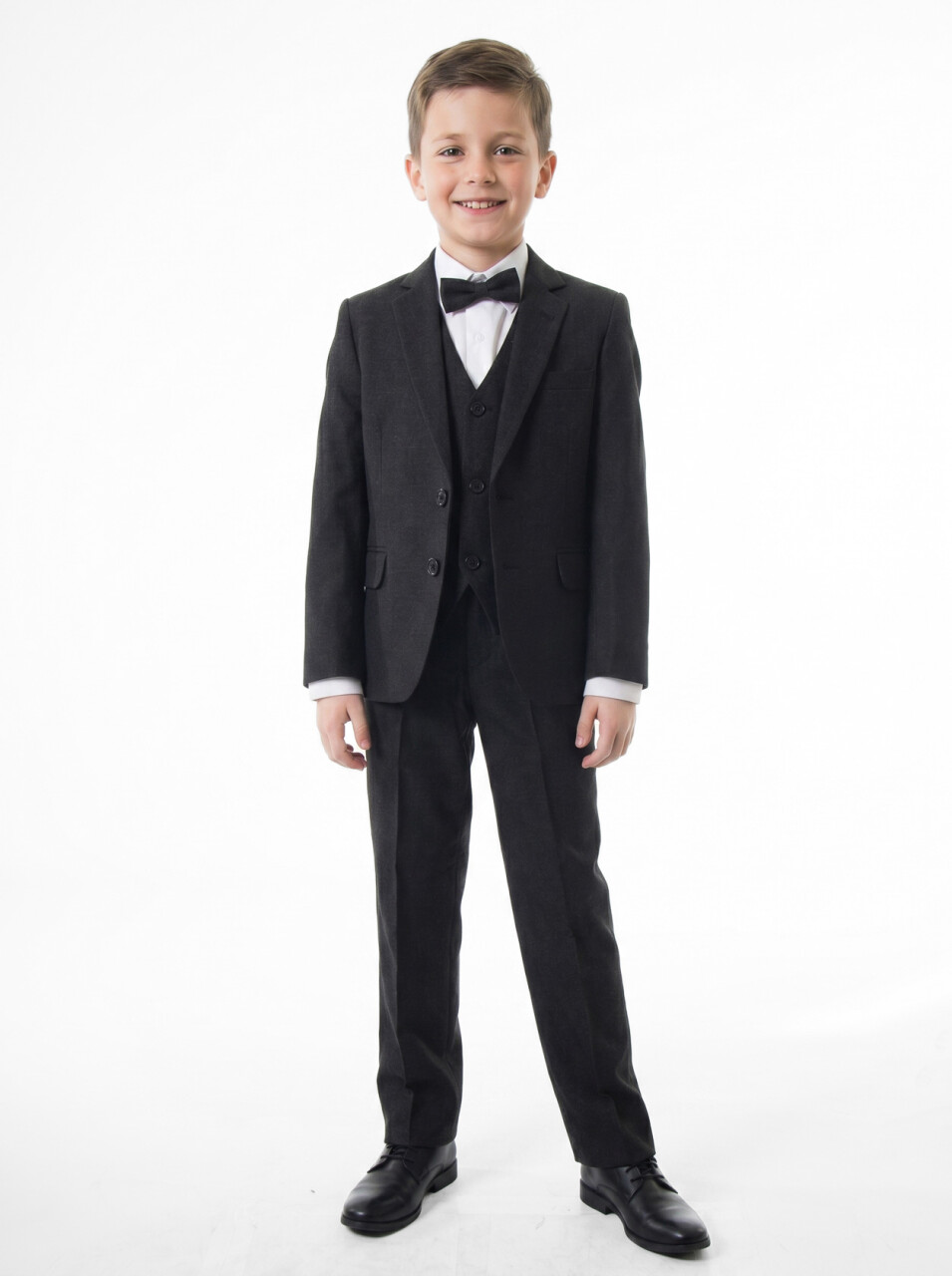 Erkek Çocuk Papiyonlu 4'lü Takım Elbise 1-13 Yaş 132 Siyah - 1