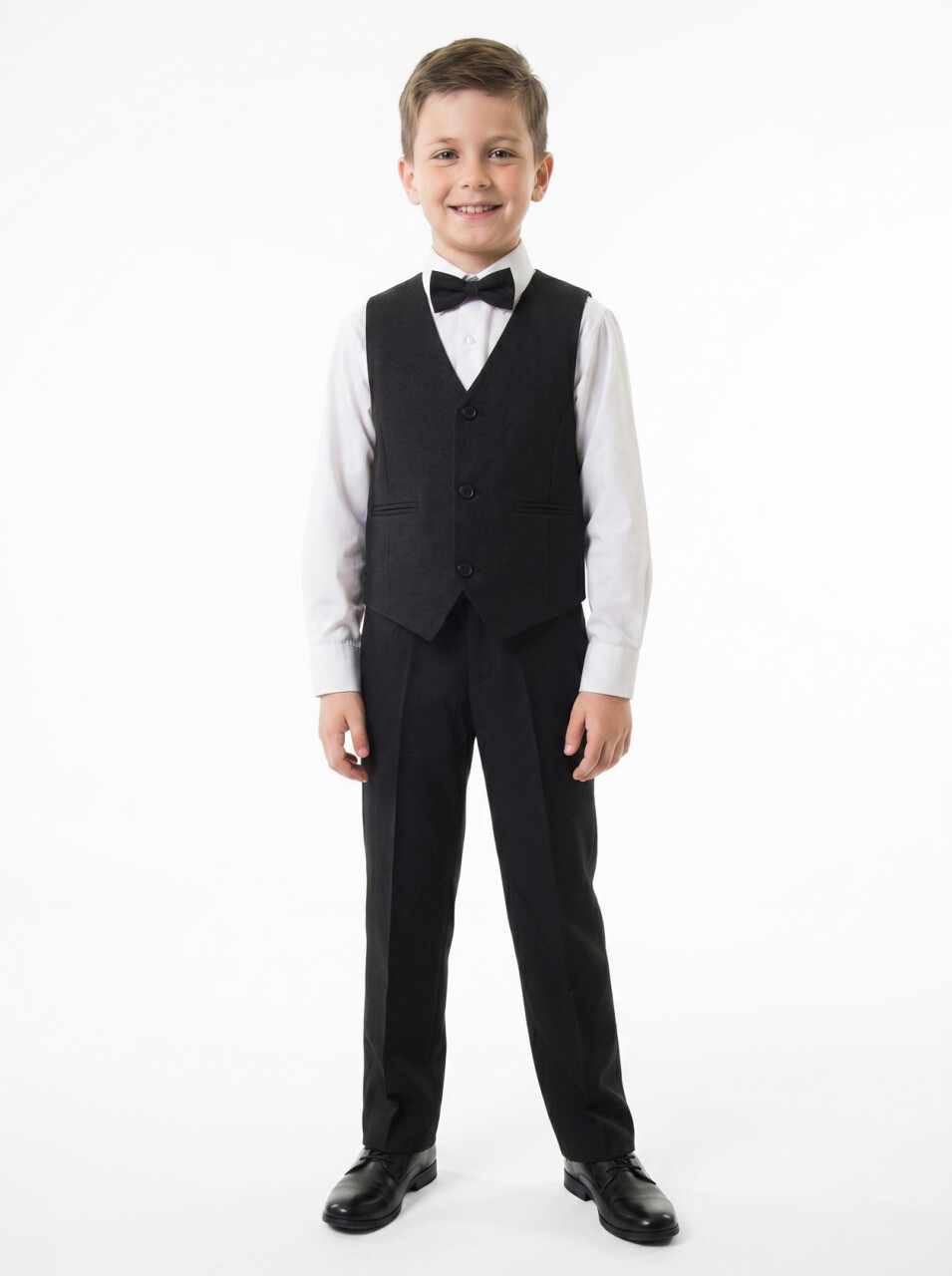 Erkek Çocuk Papiyonlu 4'lü Takım Elbise 1-13 Yaş 132 Siyah - 4