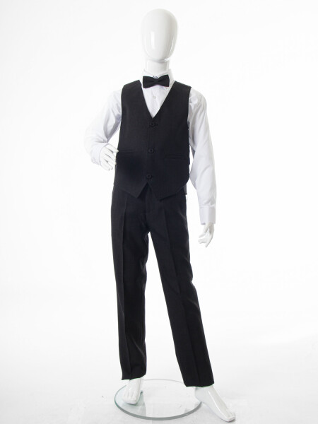 Erkek Çocuk Papiyonlu 4'lü Takım Elbise 1-13 Yaş 132 Siyah - 10