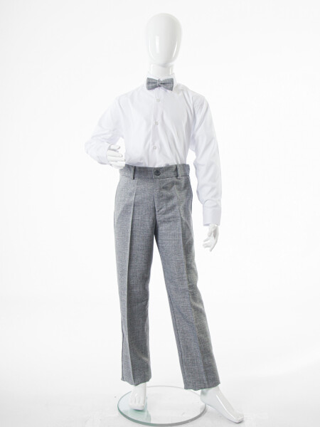 Erkek Çocuk Papiyonlu 4'lü Takım Elbise 1-13 Yaş 129 Gri - 11