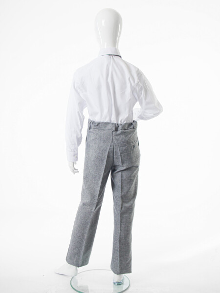 Erkek Çocuk Papiyonlu 4'lü Takım Elbise 1-13 Yaş 129 Gri - 12