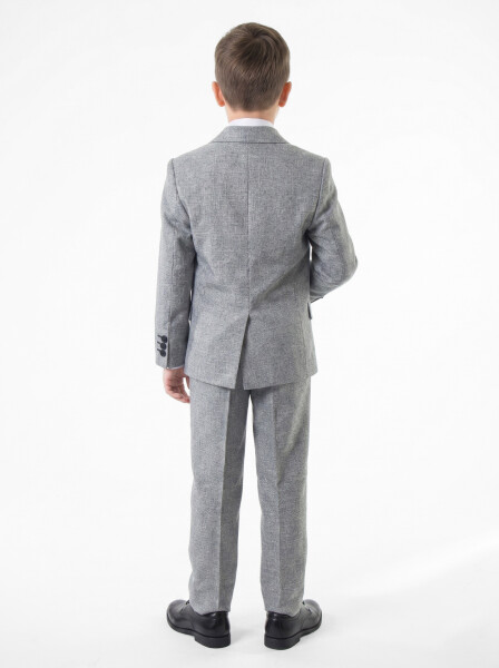 Erkek Çocuk Papiyonlu 4'lü Takım Elbise 1-13 Yaş 129 Gri - 3