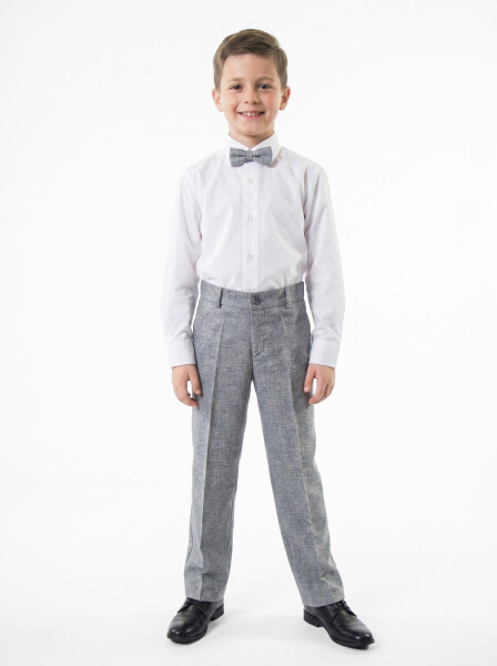 Erkek Çocuk Papiyonlu 4'lü Takım Elbise 1-13 Yaş 129 Gri - 6