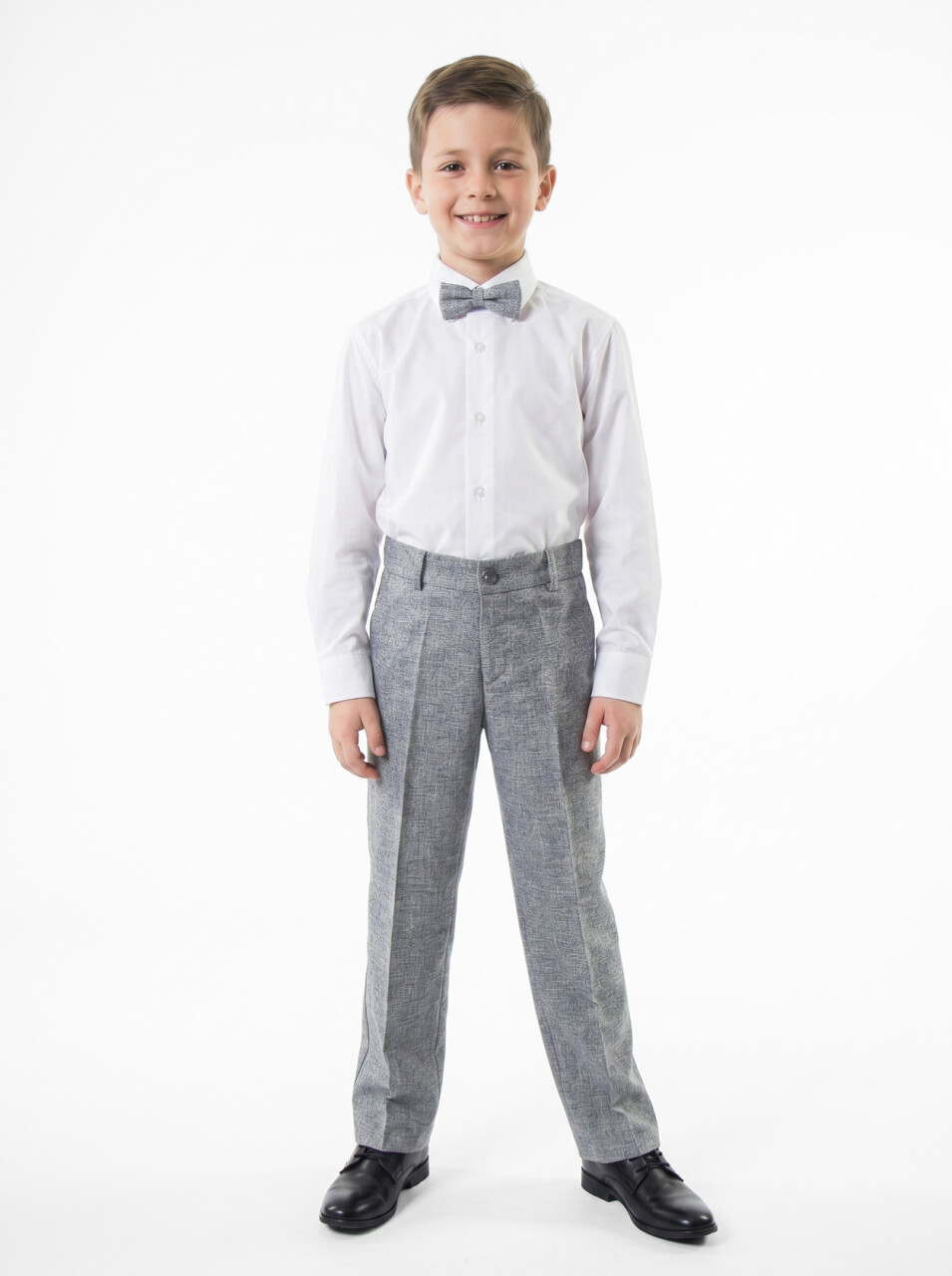 Erkek Çocuk Papiyonlu 4'lü Takım Elbise 1-13 Yaş 129 Gri - 6