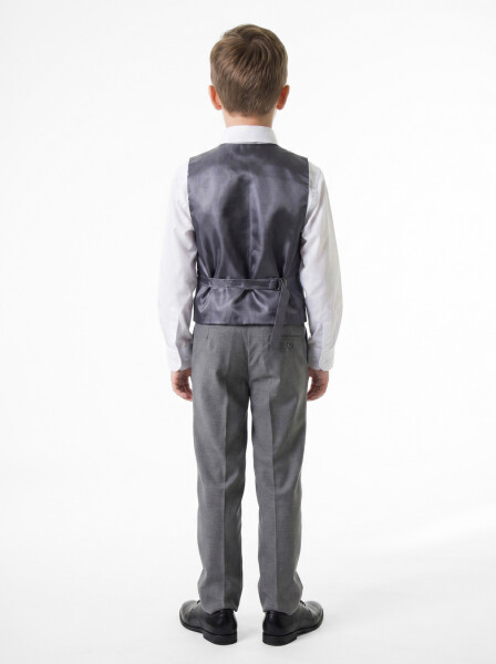 Erkek Çocuk Papiyonlu 4'lü Takım Elbise 1-13 Yaş 96 Gri - 5