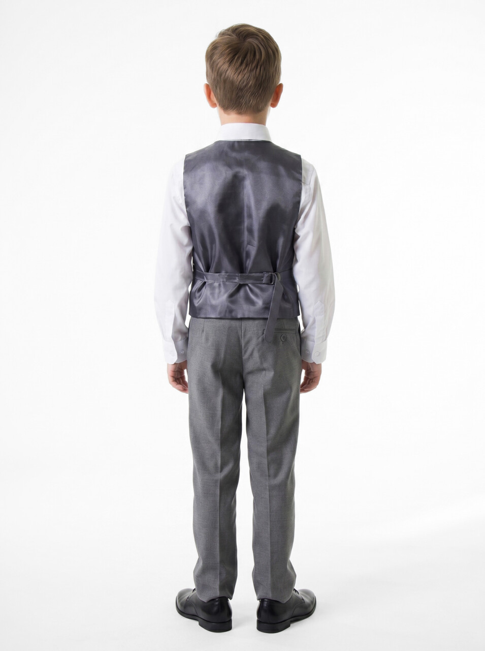 Erkek Çocuk Papiyonlu 4'lü Takım Elbise 1-13 Yaş 96 Gri - 5