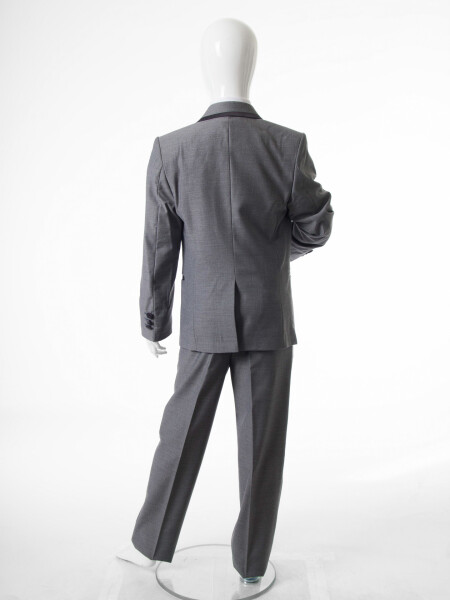 Erkek Çocuk Papiyonlu 4'lü Takım Elbise 1-13 Yaş 96 Gri - 9