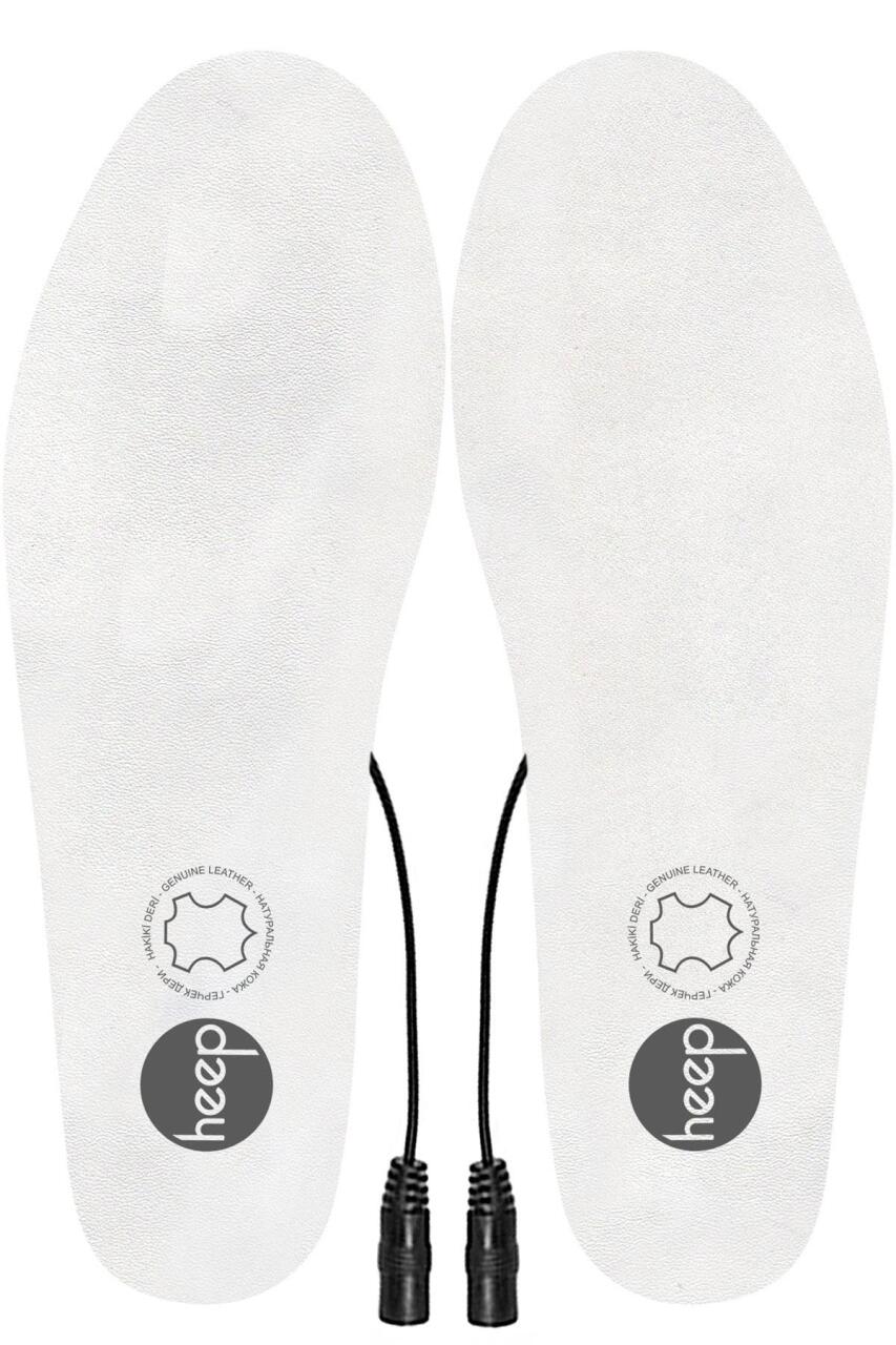 Elektrikli Taşınabilir Kablolu 35-45 Numara Deri Beyaz Isıtıcılı Ayakkabı Tabanlığı - 3